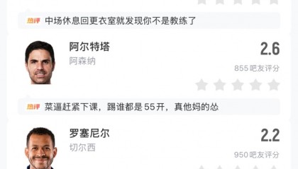 开云app-英超五虎😅英超球队欧冠16强首回合均不胜，5位主帅被吧友打2分